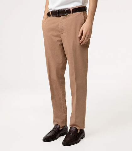 Pantaloni chino nocciola fit slim, Valerio 1966, 2787T4200TSNOCC42, 002