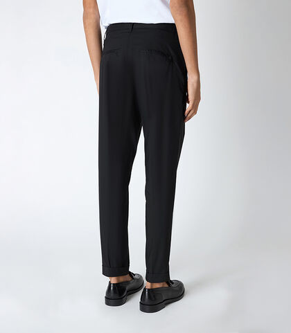 Pantalone da uomo con pinces nero, Valerio 1966, 25N8T5012TSNERO42, 002