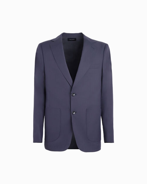 Giacca da uomo in cotone blu, BLUE