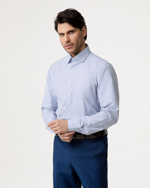 Camicia celeste con righe verticali, LT BLUE