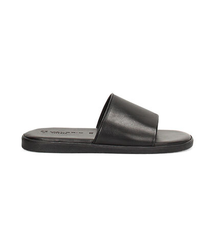 Sandali da uomo in pelle neri, Valerio 1966, 25U8T5349PENERO039, 001