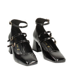 Décolleté nere in naplak, tacco largo 6 cm, Valerio 1966, 2449T1307NPNERO035, 002 preview