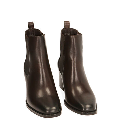 Chelsea boots testa di moro in pelle, tacco 6,5 cm , Valerio 1966, 2094T4554PEMORO035, 002