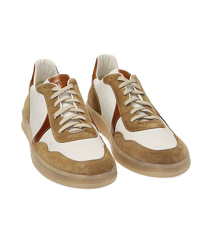 Sneakers cognac in pelle, Valerio 1966, 2195T1467PECOGN039, 002