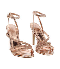 Sandalo con tacco donna oro rosa, tacco 10 cm, Valerio 1966, 2521T4239LPRAOR036, 003 preview