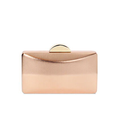 Clutch squadrata da donna in laminato rosa-oro, Valerio 1966, 2551T9104LMRAORUNI, 001