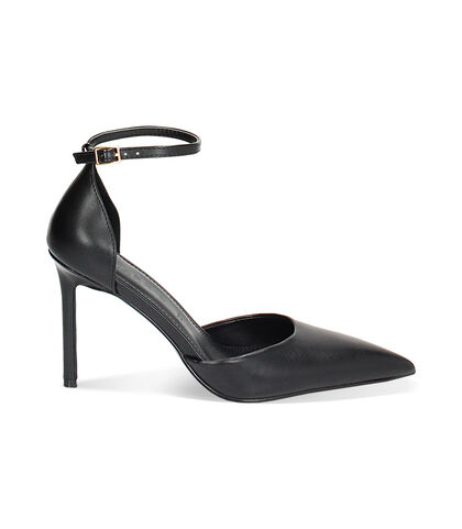 Décolleté open shank nere, tacco 9,5 cm, Valerio 1966, 2421T5642EPNERO035, 001