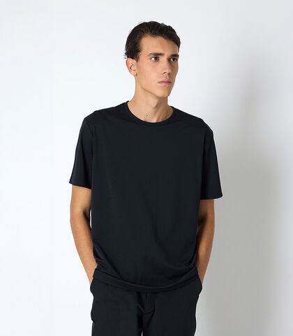 T-shirt da uomo stretch nera, Valerio 1966, 25R1T2412TSNERO42, 001