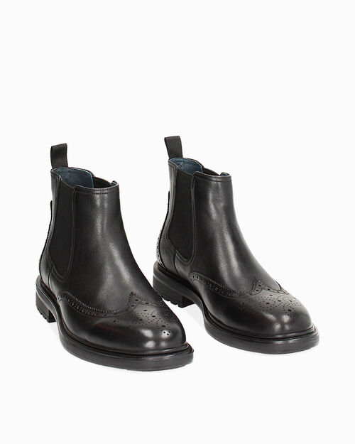 Beatles nero in pelle, stile oxford, BLACK