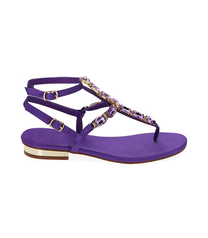 Sandali infradito viola in raso, Valerio 1966, 2149T9992RSVIOL035, 001