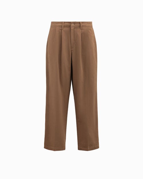 Pantaloni cammello vestibilit&agrave; over con pince, CAMEL