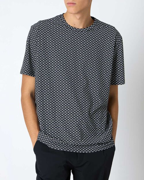 T-shirt da uomo stretch bianco-nero, MULTI COLOR