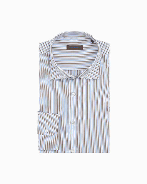 Camicia beige e celeste in cotone, MULTI COLOR