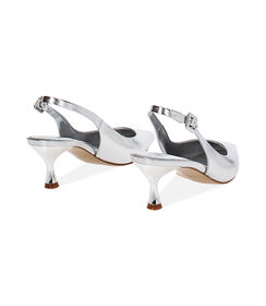 Décolleté slingback da donna argento laminate, Valerio 1966, 2521T8215LMARGE036, 004 preview