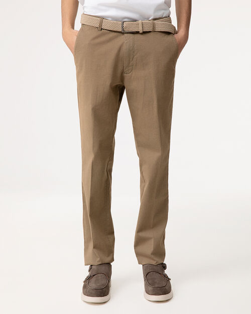 Pantaloni taupe con chiusura classica, TAUPE