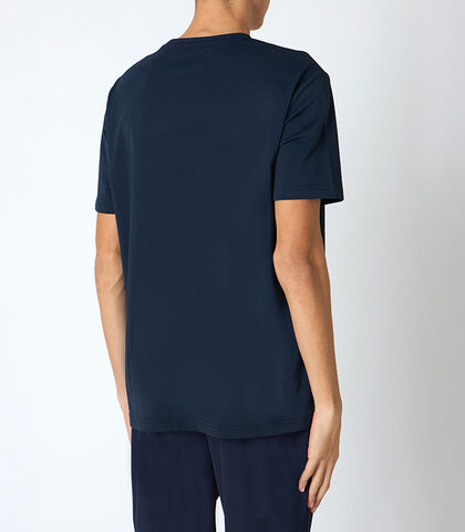 T-shirt da uomo stretch blu, Valerio 1966, 25R1T2412TSBLUE42, 002