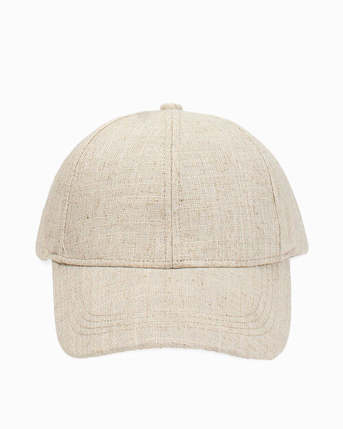 Cappello beige con visiera curva