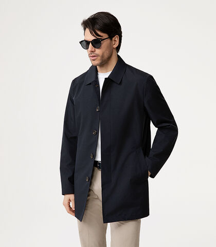 Trench blu con chiusura a patta, Valerio 1966, 27J3T8625TSBLUEI, 002