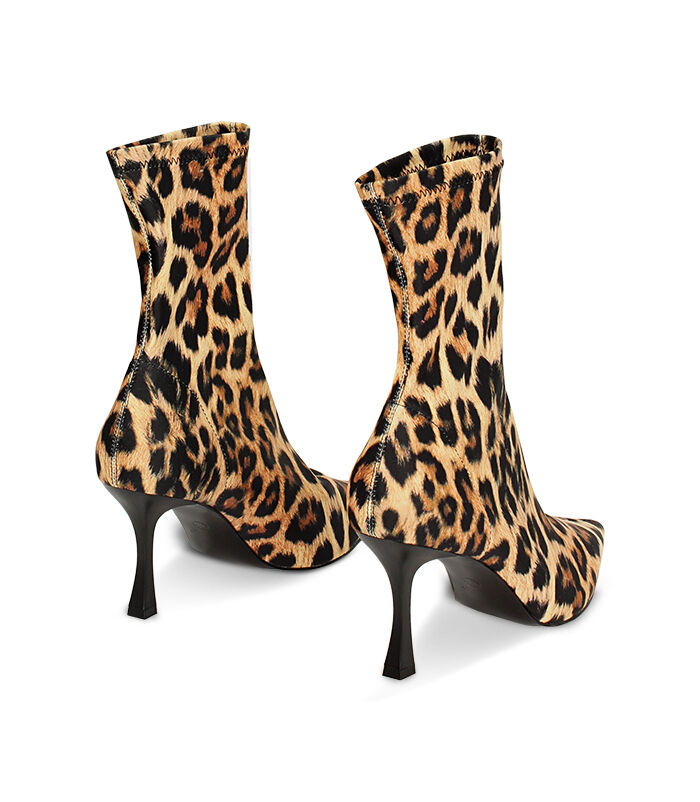 Tronchetto leopardato in lycra tacco 8 cm