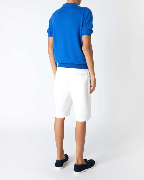 Maglia da uomo a polo, in cotone azzurro, LT BLUE