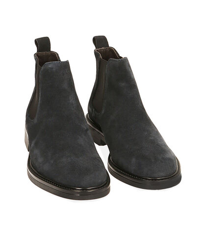 Chelsea boots blu in camoscio, Special Price, 2077T4115CMBLUE039, 002