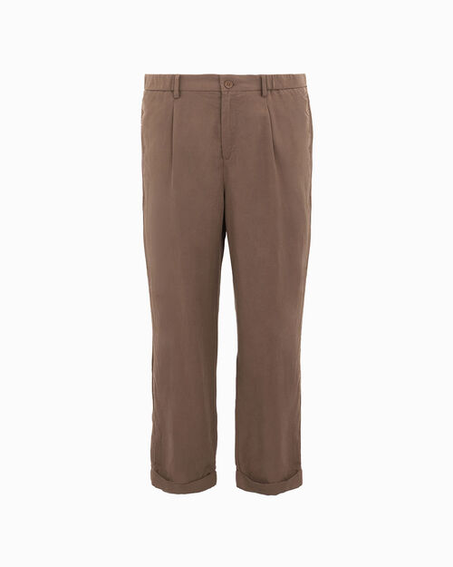 Pantalone in tessuto leggero marrone, BROWN