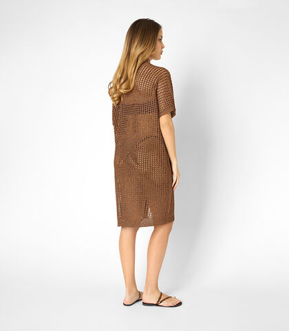 Poncho da donna in maglina color rame, Valerio 1966, 25B4T3135TSRAMEI, 002