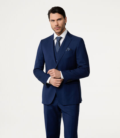 Completo giacca blu-royal con bottoni in corno, Valerio 1966, 2786T3002TSBLRL42, 002