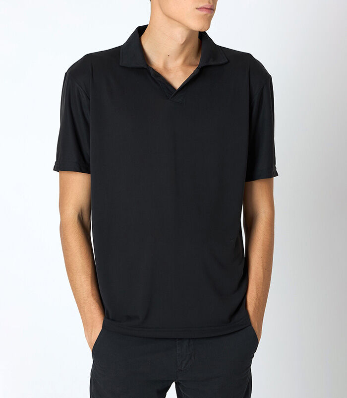 T-shirt uomo con colletto nera, Valerio 1966, 25N8T0043TSNEROI