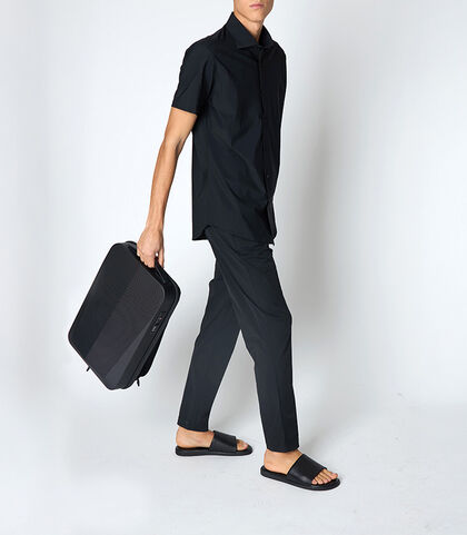 Camicia uomo nera a manica corta, Valerio 1966, 25R1T2437TSNERO42, 001