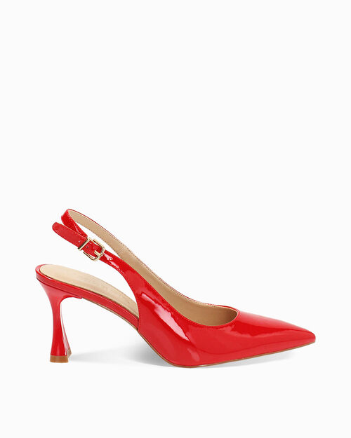 D&eacute;collet&eacute; slingback da donna rosse in vernice, RED