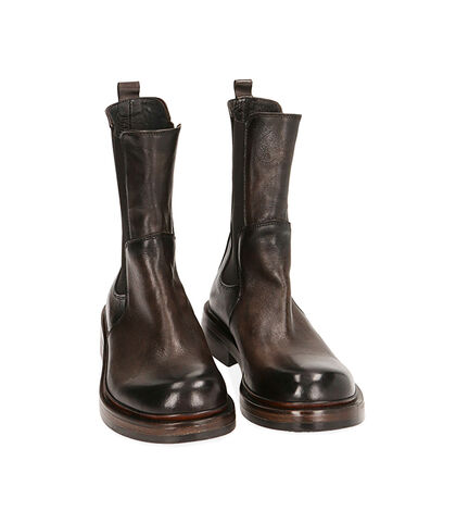 Chelsea boots testa di moro in pelle, tacco 3,5 cm , Valerio 1966, 2053T7307PEMORO035, 002