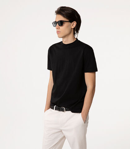 T-shirt nera minimalista, Valerio 1966, 27D8T1151CONEROI, 002