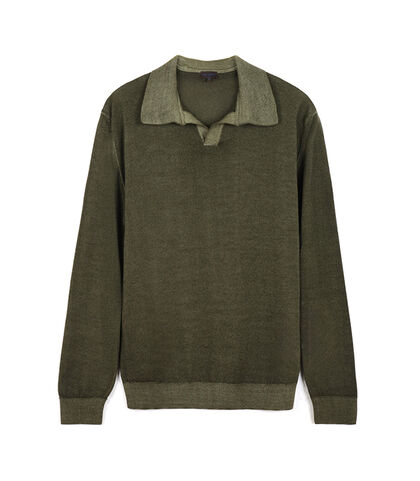 Maglione verde da uomo in tessuto, Valerio 1966, 26J2T0021TSVERDI, 001