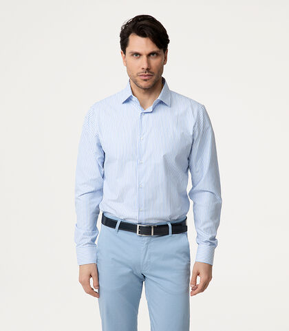 Camicia celeste righe verticali, Valerio 1966, 27Z3T0019COCELE38, 002