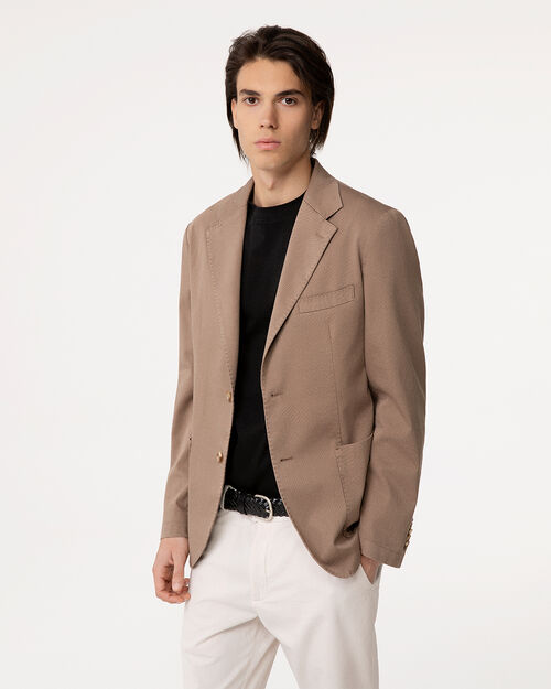 Giacca marrone con bottoni in legno, BROWN