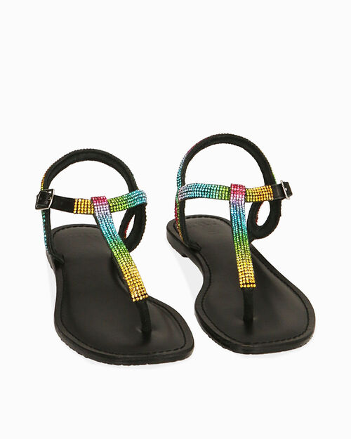 Sandali infradito neri in camoscio , BLACK