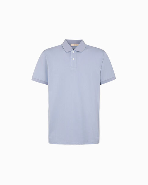 Polo celeste classica con dettagli eleganti, LT BLUE