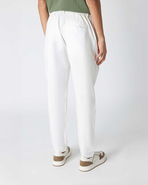 Pantalone da uomo vestibilit&agrave; over bianco, WHITE