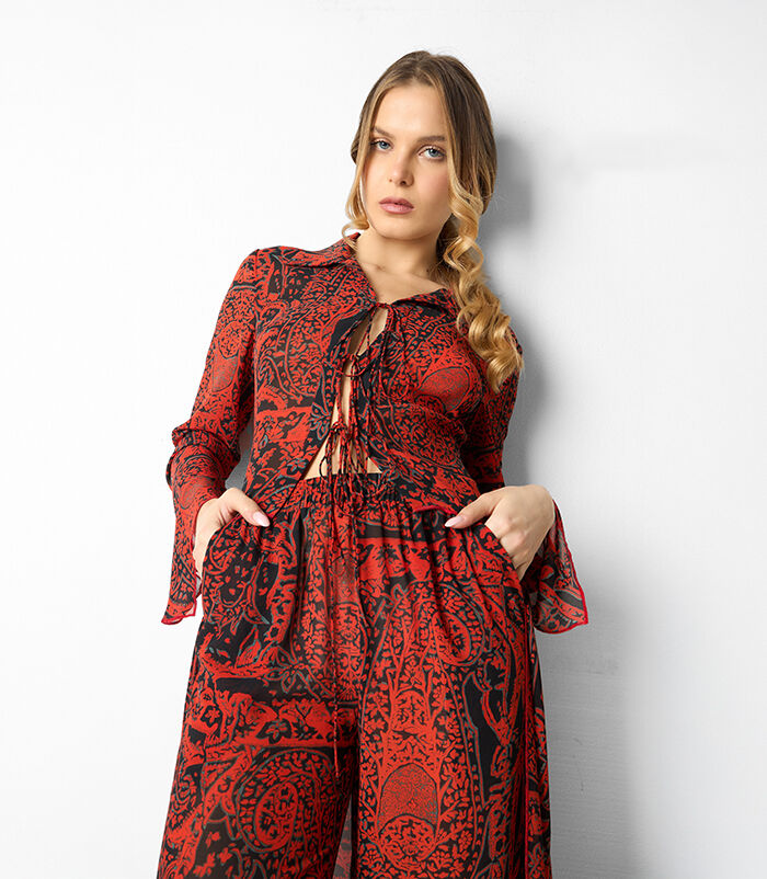 Copricostume da donna a fantasia rosso, Valerio 1966, 25C9T4336TSMUROI