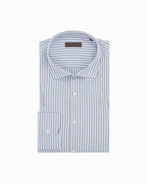Camicia bianca e azzurro in cotone, MULTI COLOR