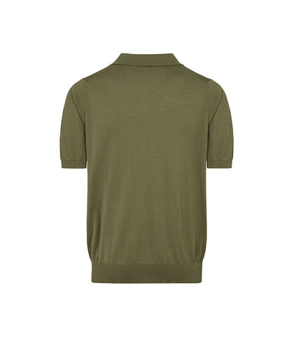 Maglia polo verde oliva con scollo a V, Valerio 1966, 27U4T4757COMILII, 002