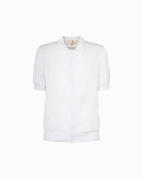 Polo bianca colletto classico, WHITE