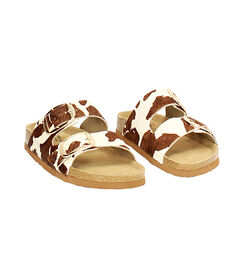 Sandali bassi da donna con stampa animalier marrone, Valerio 1966, 25R3T6701CWMUMA036, 003 preview