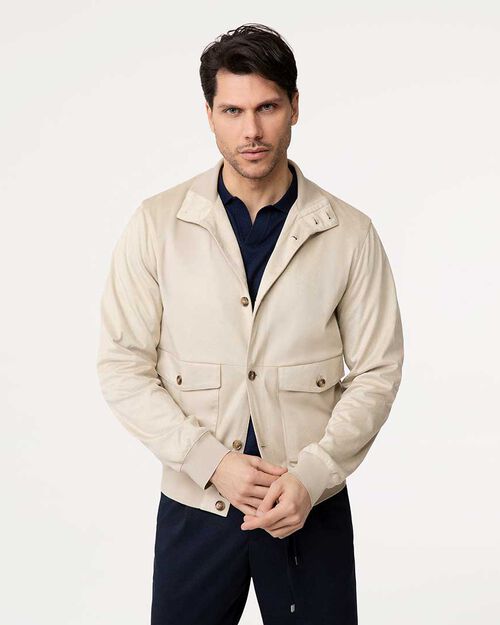 Giubbino panna con dettagli essenziali, CREAM