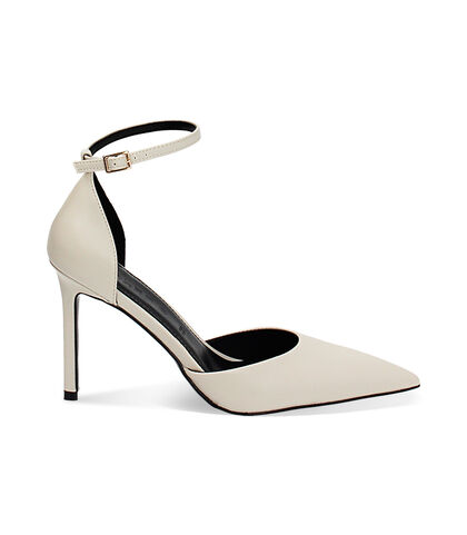 Décolleté open shank panna, tacco 9,5 cm, Valerio 1966, 2421T5642EPPANN035, 001