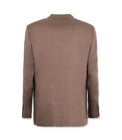 Giacca da uomo in lino blu fango, Valerio 1966, 25R1T2443LNFANG42, 002