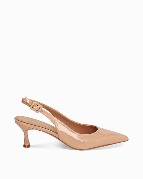 D&eacute;collet&eacute; slingback da donna di vernice nude, NUDE