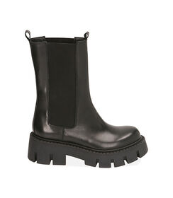 Chelsea boots neri in pelle, tacco 5,5 cm , Valerio 1966, 20A5T2039PENERO035, 001 preview