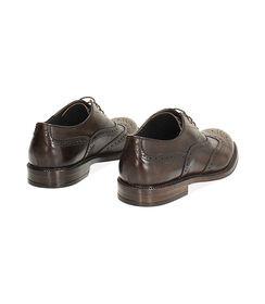 Scarpe brogue testa di moro in pelle, Valerio 1966, 2753T1460PEMORO039, 003 preview